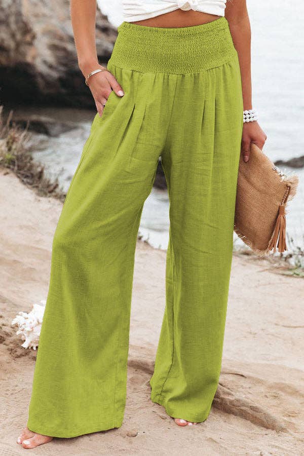 Solid Color Ladies Wide Leg Pants RX6602