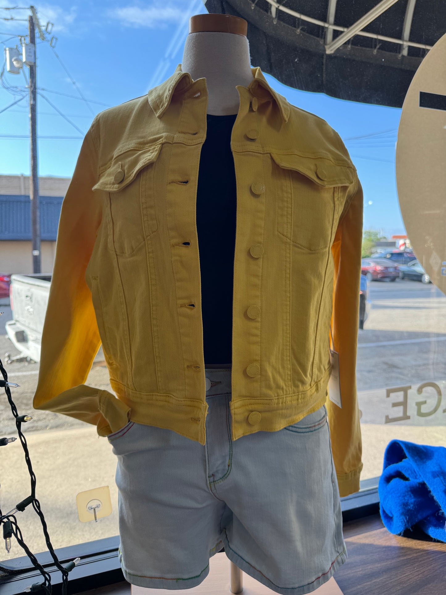 Yellow Denim Short Jacket