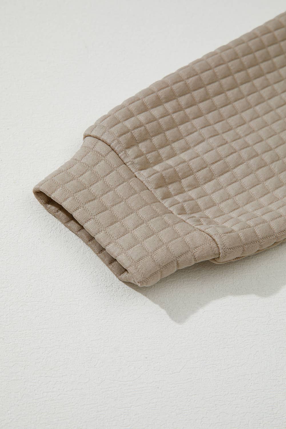 Colorblock Patchwork Textured Long Sleeve Top 2pcs Short Set